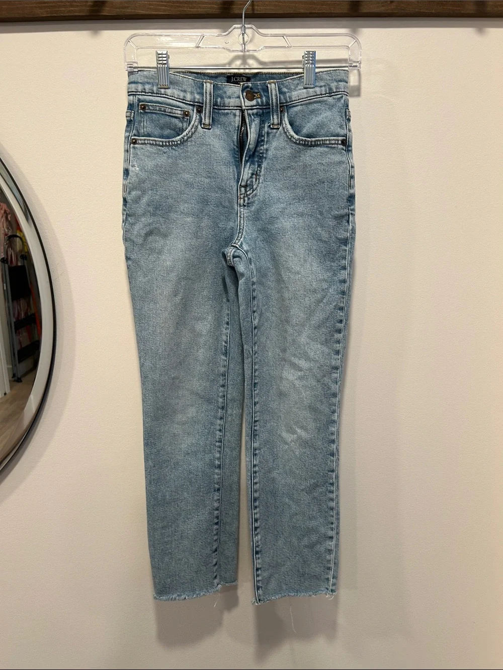 J. Crew Women's Straight-Leg Jeans in Light Wash Blue